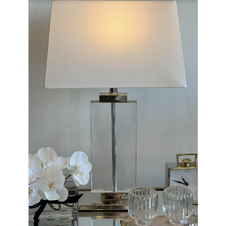 Silver and white online table lamp