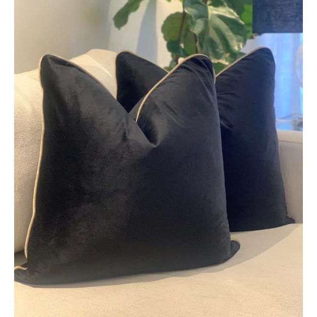 Darcy Cushion Noir & Gold