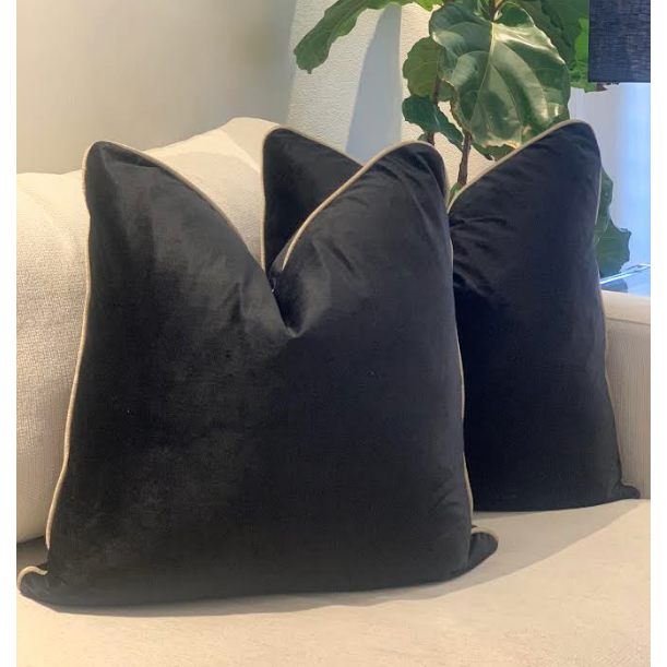 Darcy Cushion Noir & Gold